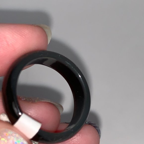 Black Agate Ring, Size 7 1/2 - Picture 5 of 7